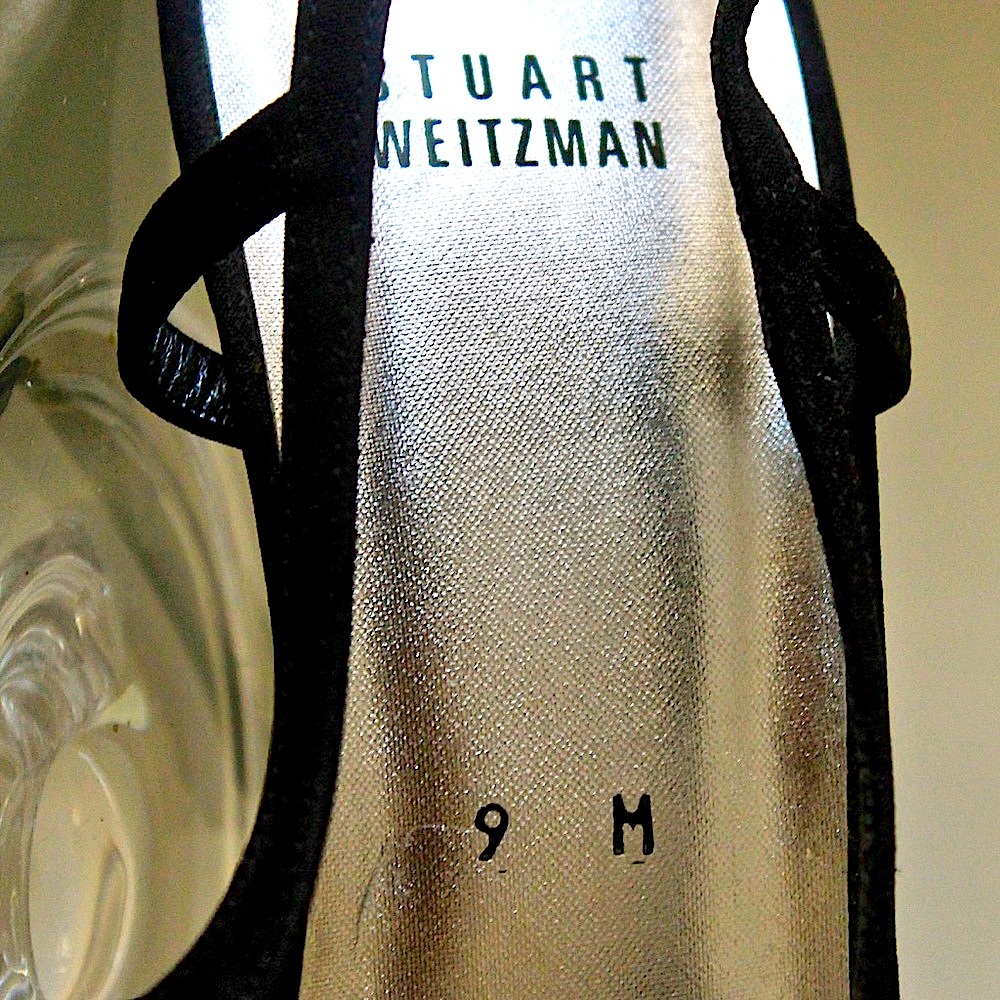 STUART WEITZMAN SHOE SIZE 9M BLACK FISH NET SLING BACK VINTAGE Y2K NEW - Picture 6 of 7